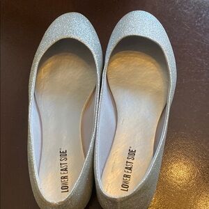 LOWER EAST SIDE Shimmering Silver Flats